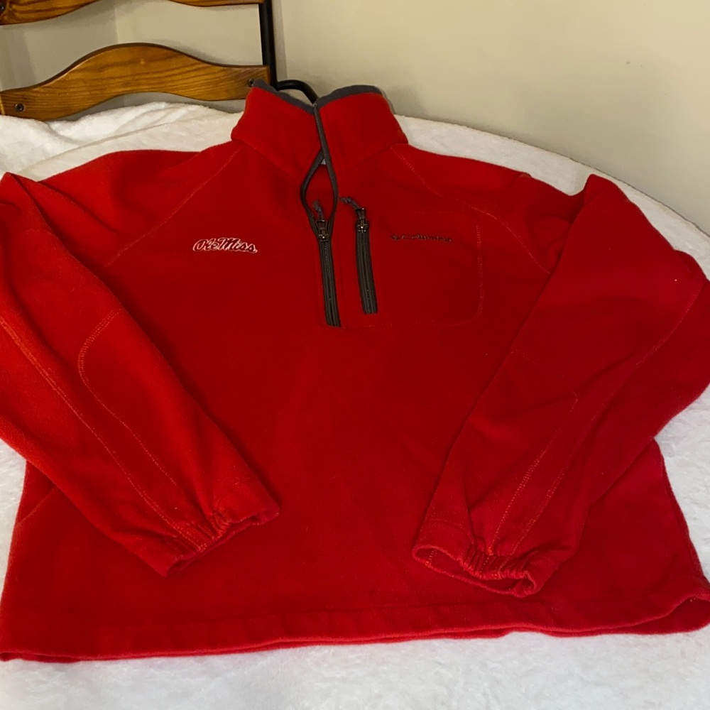 Ole Miss Columbia Vibrant Red Fleece Jacket